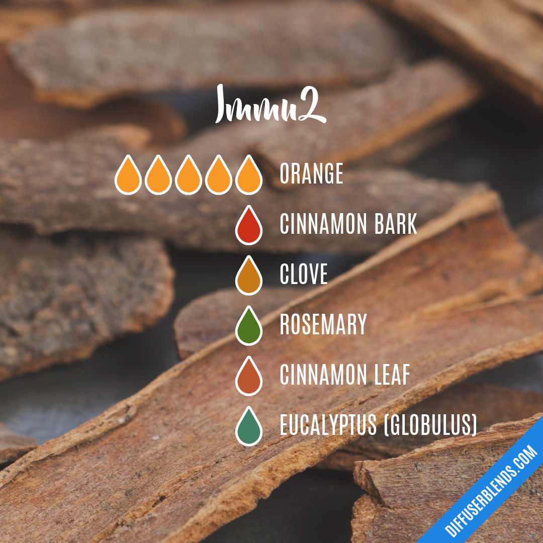 Blend Recipe: 2 drops Cinnamon Bark, 2 drops Clove, 2 drops Orange, 2 drops  Bay